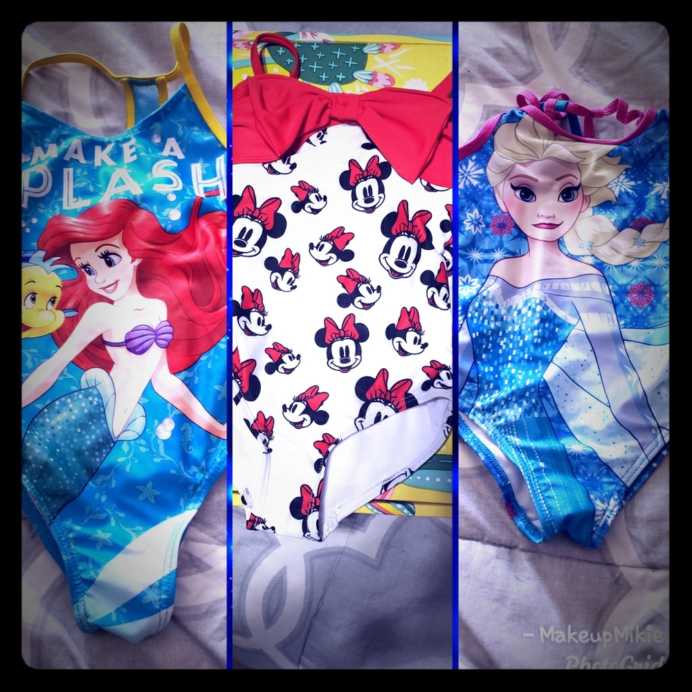 3 Disney Bathing Suits Size 4